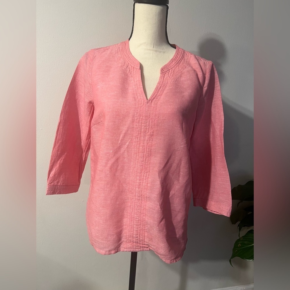 Liz Claiborne Pink Tunic with Mandarin Collar